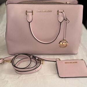 Michael Kors Soft Pink Satchel and mini wallet